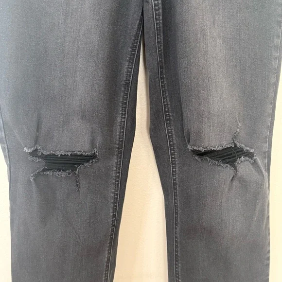 VIGOSS Womens Distressed Crop Jeans Size 27 Waist Straight Stretch Charcoal - Picture 3 of 16